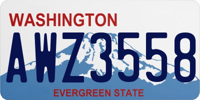 WA license plate AWZ3558