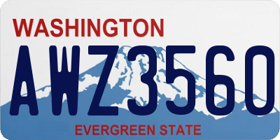 WA license plate AWZ3560