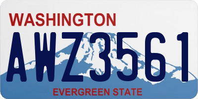 WA license plate AWZ3561