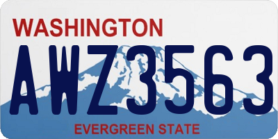 WA license plate AWZ3563