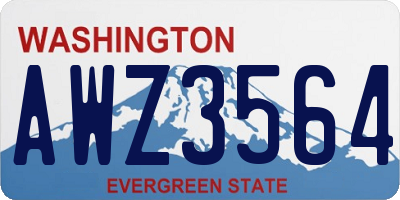 WA license plate AWZ3564