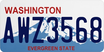 WA license plate AWZ3568