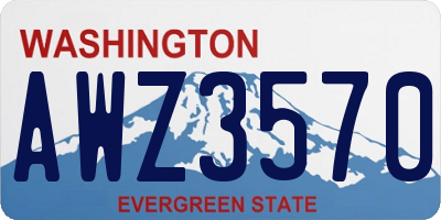 WA license plate AWZ3570