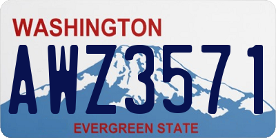 WA license plate AWZ3571