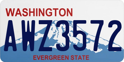 WA license plate AWZ3572