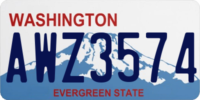 WA license plate AWZ3574