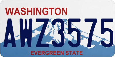 WA license plate AWZ3575