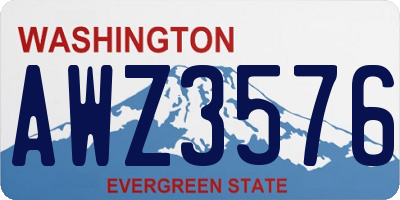 WA license plate AWZ3576