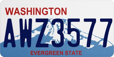 WA license plate AWZ3577