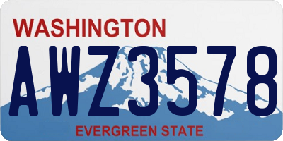 WA license plate AWZ3578