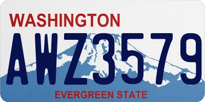 WA license plate AWZ3579