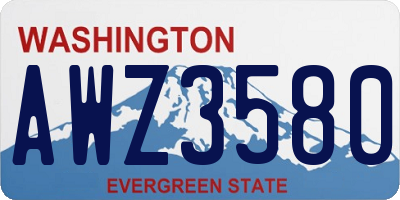 WA license plate AWZ3580