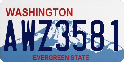 WA license plate AWZ3581