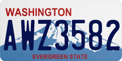WA license plate AWZ3582