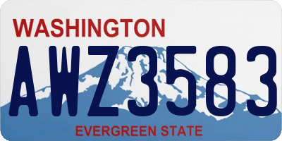 WA license plate AWZ3583