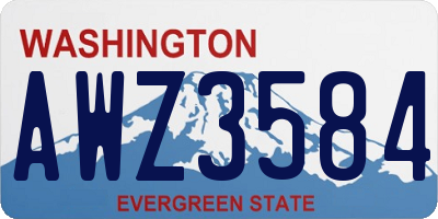 WA license plate AWZ3584