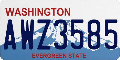 WA license plate AWZ3585