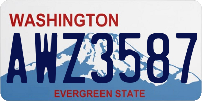 WA license plate AWZ3587