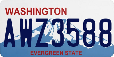 WA license plate AWZ3588