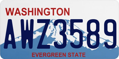 WA license plate AWZ3589