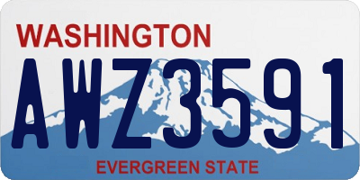 WA license plate AWZ3591