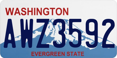 WA license plate AWZ3592