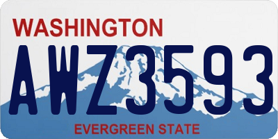 WA license plate AWZ3593