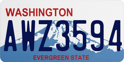 WA license plate AWZ3594