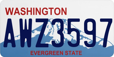 WA license plate AWZ3597