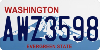 WA license plate AWZ3598