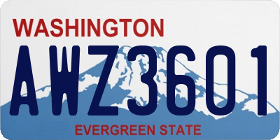 WA license plate AWZ3601