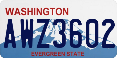 WA license plate AWZ3602