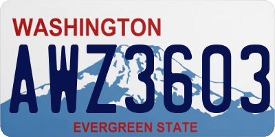 WA license plate AWZ3603