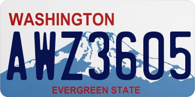 WA license plate AWZ3605