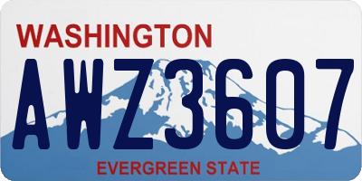 WA license plate AWZ3607