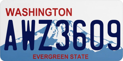 WA license plate AWZ3609