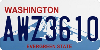 WA license plate AWZ3610