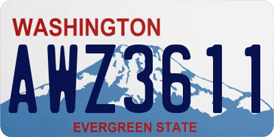 WA license plate AWZ3611