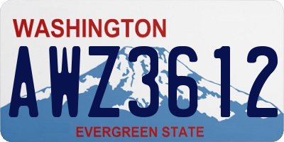 WA license plate AWZ3612