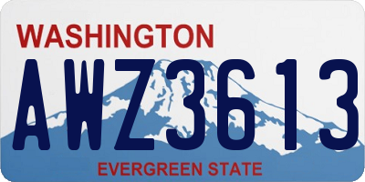 WA license plate AWZ3613
