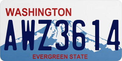 WA license plate AWZ3614