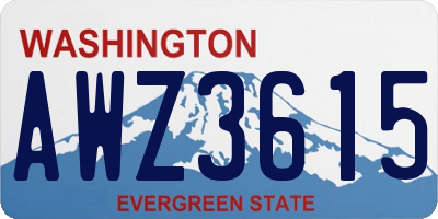 WA license plate AWZ3615