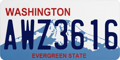 WA license plate AWZ3616