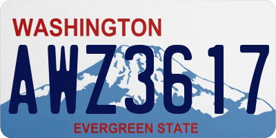 WA license plate AWZ3617