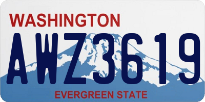 WA license plate AWZ3619