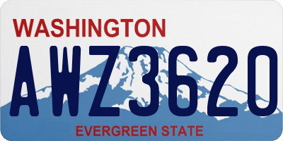 WA license plate AWZ3620
