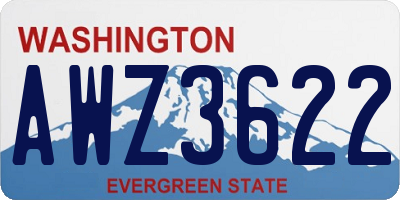 WA license plate AWZ3622