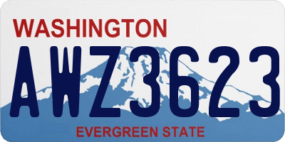 WA license plate AWZ3623