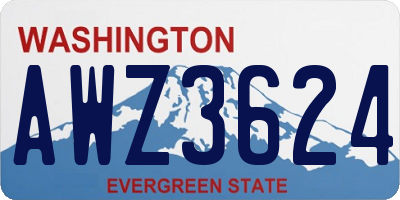 WA license plate AWZ3624