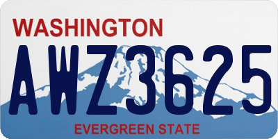 WA license plate AWZ3625